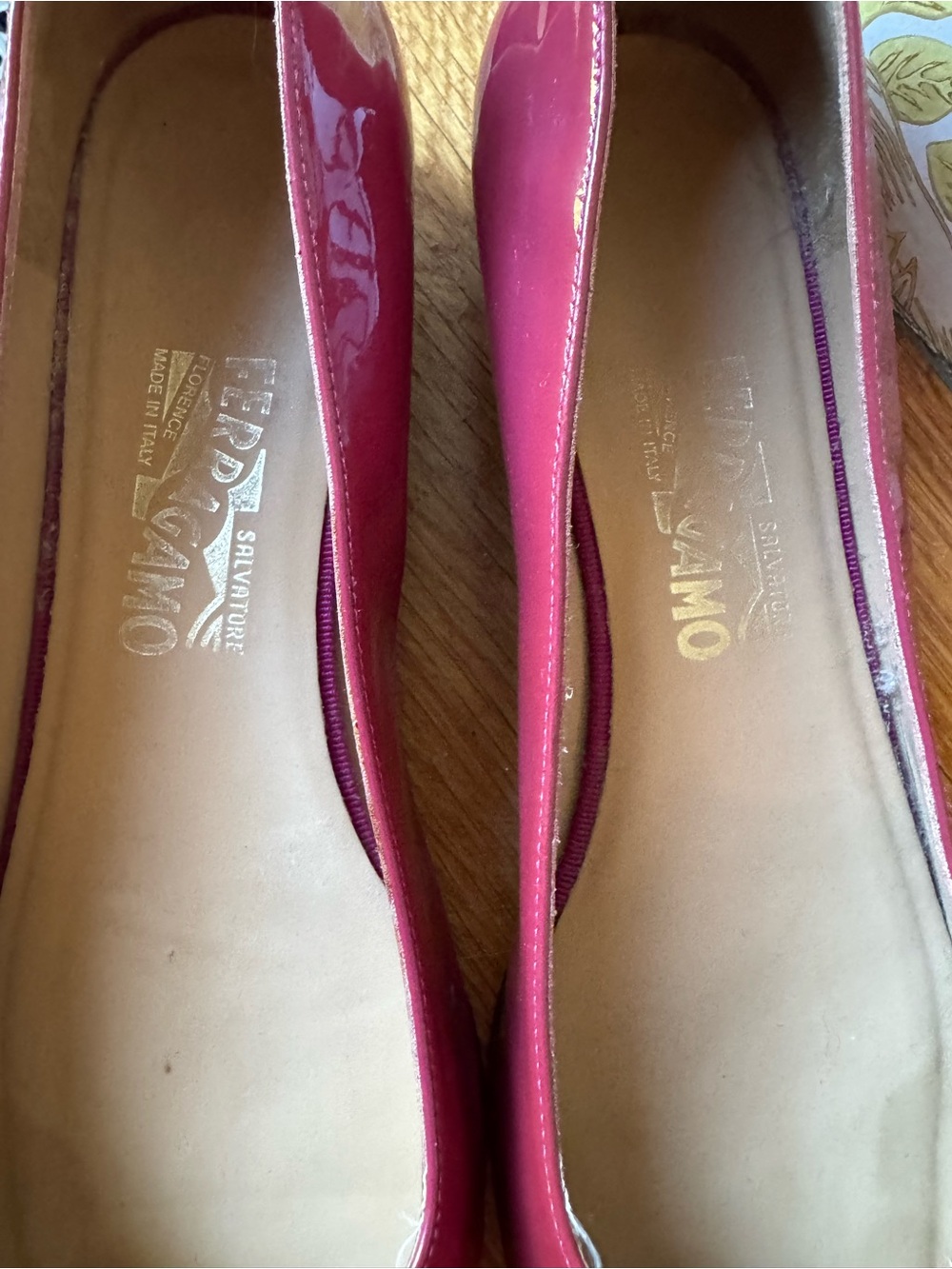 Salvatore Ferragamo Burgundy Patent Leather Gancini Ballet Flats - Picture 2 of 6